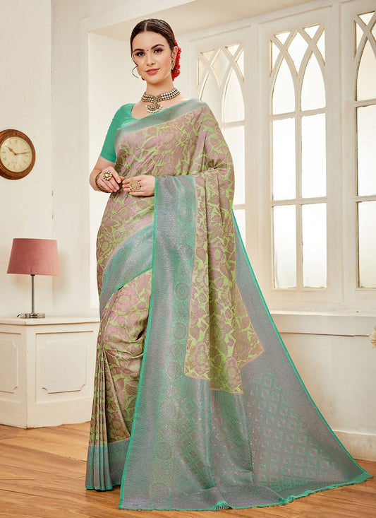 Contemporary Silk Sea Green Weaving Saree