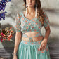 Lehenga Choli Art Silk Sea Green Embroidered Lehenga Choli