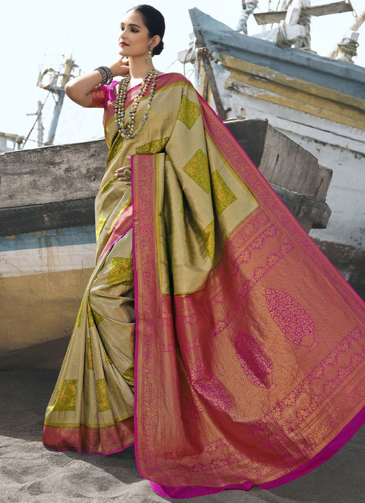 Trendy Saree Silk Sea Green Weaving Saree