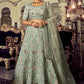 Lehenga Choli Net Sea Green Dori Work Lehenga Choli