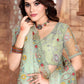 Contemporary Net Sea Green Embroidered Saree
