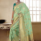 Trendy Saree Silk Sea Green Embroidered Saree