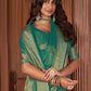 Classic Khadi Silk Linen Sea Green Woven Saree