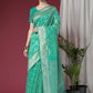 Contemporary Organza Silk Sea Green Weaving Saree