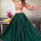 Readymade Lehenga Choli Art Silk Green Embroidered Lehenga Choli