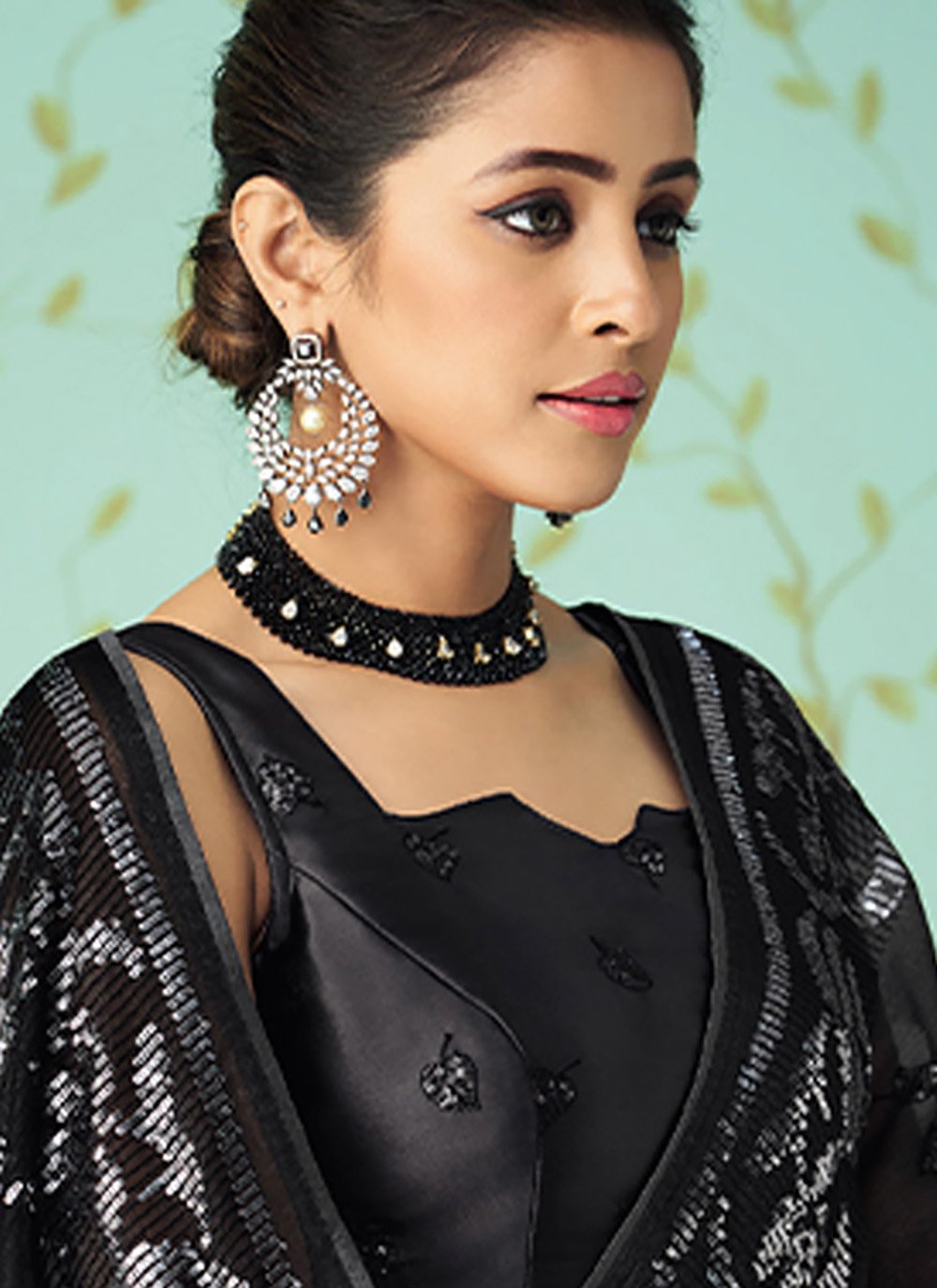 Contemporary Silk Black Embroidered Saree