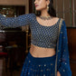 Lehenga Choli Georgette Blue Sequins Lehenga Choli