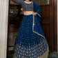 Lehenga Choli Georgette Blue Sequins Lehenga Choli