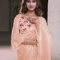 Classic Net Peach Sequins Saree