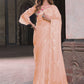 Classic Net Peach Sequins Saree