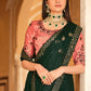 Contemporary Chinon Green Sequins Saree