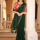 Contemporary Chinon Green Sequins Saree