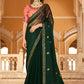 Contemporary Chinon Green Sequins Saree