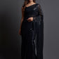 Classic Georgette Silk Black Embroidered Saree