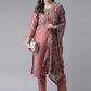 Salwar Suit Cotton Muslin Peach Embroidered Salwar Kameez