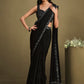Contemporary Crepe Silk Black Embroidered Saree