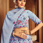 Lehenga Choli Georgette Blue Embroidered Lehenga Choli