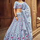 Lehenga Choli Georgette Blue Embroidered Lehenga Choli