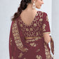 Trendy Saree Shimmer Georgette Purple Sequins Saree