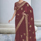 Trendy Saree Shimmer Georgette Purple Sequins Saree