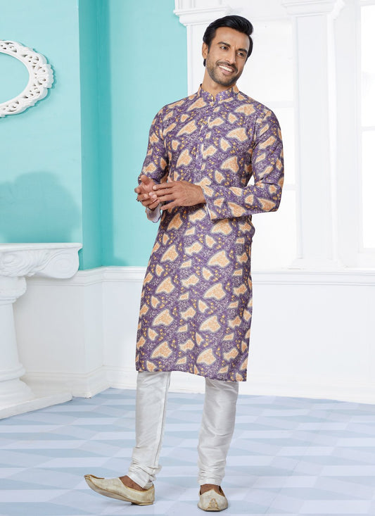 Kurta Pyjama Fancy Fabric Multi Colour Digital Print Mens