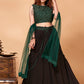 Readymade Lehenga Choli Fancy Fabric Imported Black Green Sequins Lehenga Choli