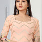 Trendy Suit Faux Georgette Peach Embroidered Salwar Kameez