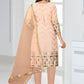 Trendy Suit Faux Georgette Peach Embroidered Salwar Kameez