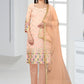 Trendy Suit Faux Georgette Peach Embroidered Salwar Kameez