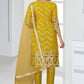 Straight Salwar Suit Faux Georgette Mustard Embroidered Salwar Kameez