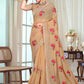 Classic Georgette Beige Embroidered Saree