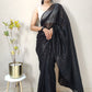 Contemporary Georgette Black Sequins Saree