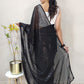 Contemporary Georgette Black Sequins Saree