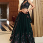 Lehenga Choli Georgette Green Embroidered Lehenga Choli