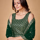 Gown Georgette Green Sequins Gown