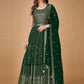 Gown Georgette Green Sequins Gown