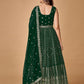 Gown Georgette Green Sequins Gown