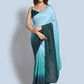 Shaded Saree Georgette Aqua Blue Teal Sequins Saree