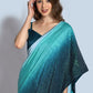 Shaded Saree Georgette Aqua Blue Teal Sequins Saree