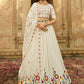 Lehenga Choli Georgette Off White Embroidered Lehenga Choli