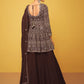 Salwar Suit Georgette Brown Embroidered Salwar Kameez