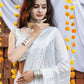 Contemporary Georgette White Embroidered Saree
