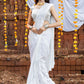 Contemporary Georgette White Embroidered Saree