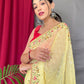 Contemporary Georgette Yellow Sequins Saree