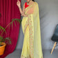 Contemporary Georgette Yellow Sequins Saree