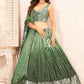 Lehenga Choli Faux Georgette Green Sequins Lehenga Choli