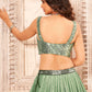 Lehenga Choli Faux Georgette Green Sequins Lehenga Choli