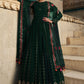 Gown Georgette Green Embroidered Gown