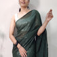 Trendy Saree Georgette Green Sequins Saree