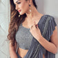 Contemporary Imported Grey Sequins Saree